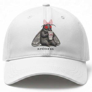 Funny Mothman Mothma'am Cute Pink Bow Coquette Baseball Cap