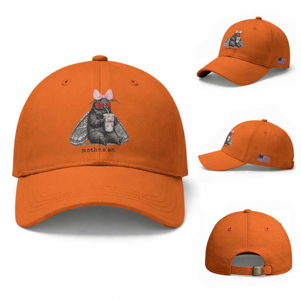 Funny Mothman Mothma'am Cute Pink Bow Coquette Baseball Cap