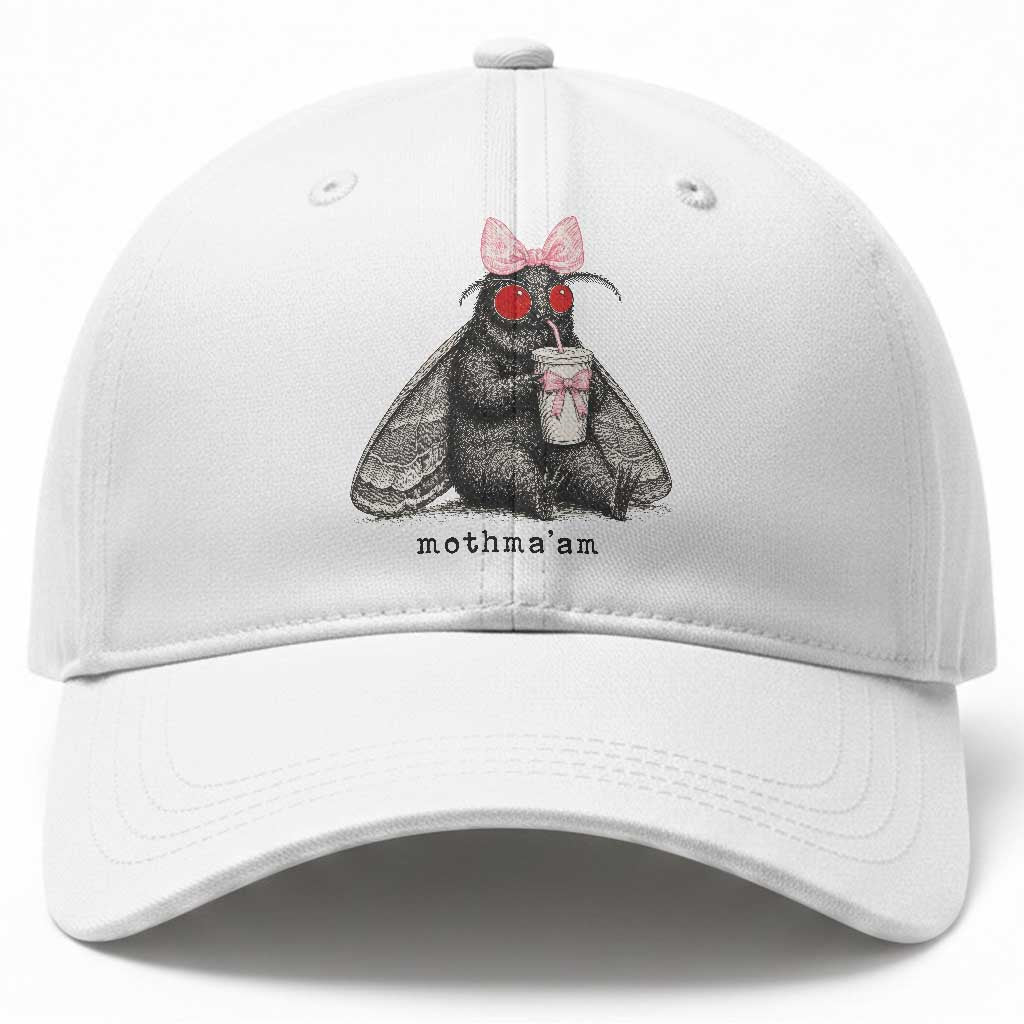 Funny Mothman Mothma'am Cute Pink Bow Coquette Baseball Cap TS11 Print Your Wear