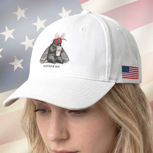 Funny Mothman Mothma'am Cute Pink Bow Coquette Baseball Cap