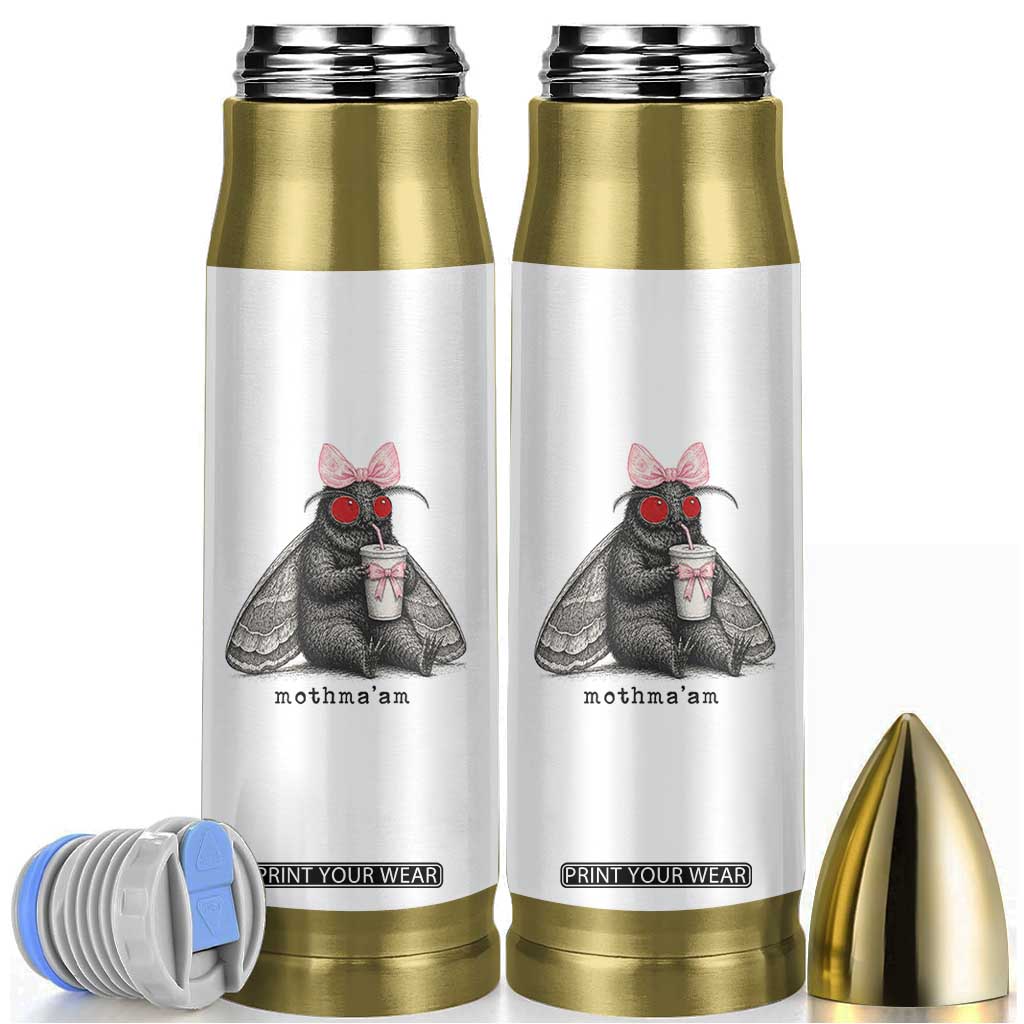 Funny Mothman Mothma'am Cute Pink Bow Coquette Bullet Tumbler TS11 White Print Your Wear