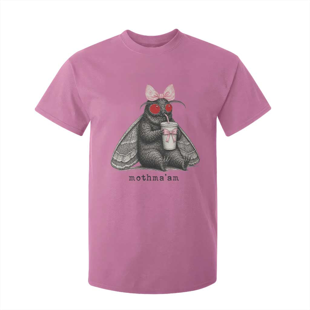 Funny Mothman Mothma'am Cute Pink Bow Coquette T Shirt For Kid