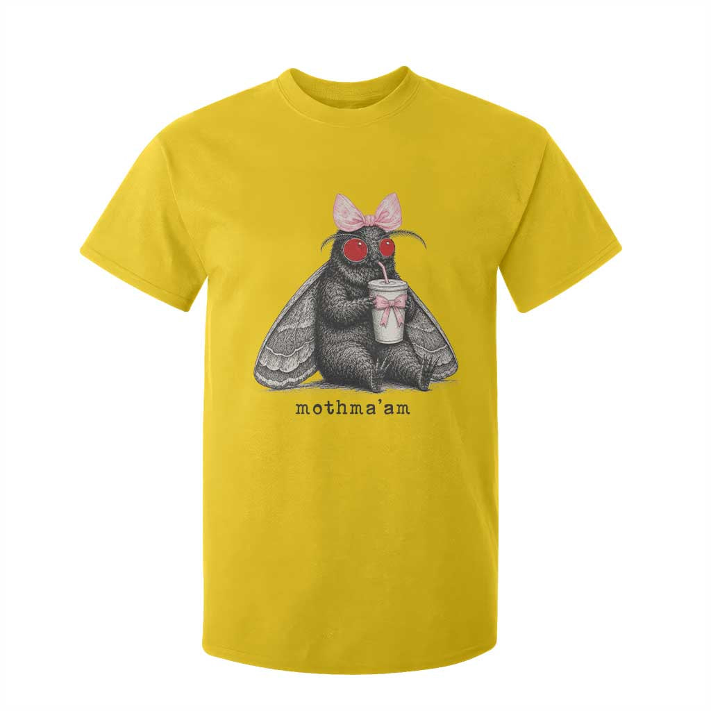 Funny Mothman Mothma'am Cute Pink Bow Coquette T Shirt For Kid