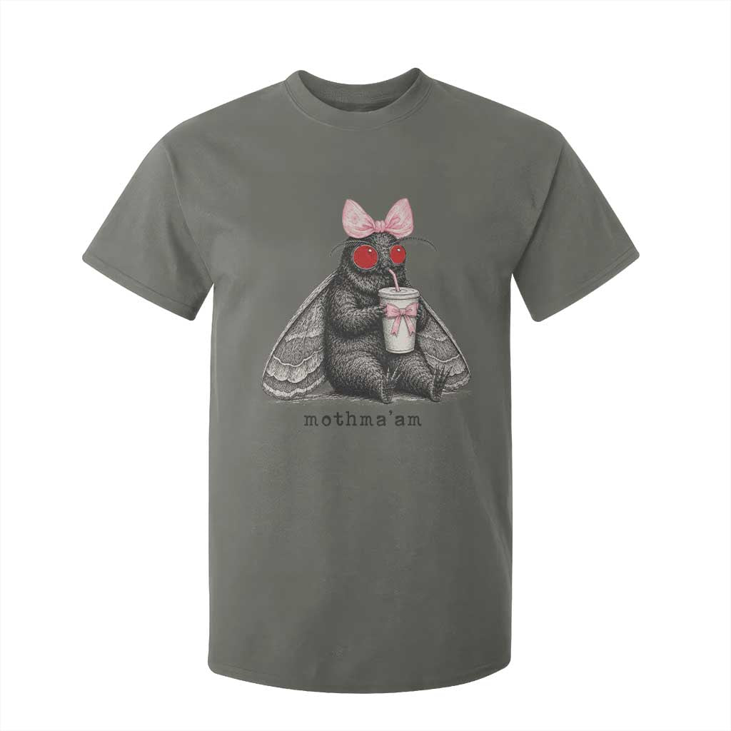 Funny Mothman Mothma'am Cute Pink Bow Coquette T Shirt For Kid