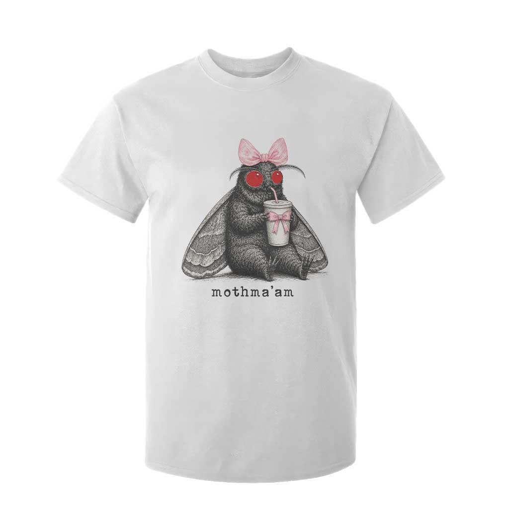Funny Mothman Mothma'am Cute Pink Bow Coquette T Shirt For Kid