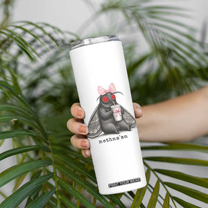 Funny Mothman Mothma'am Cute Pink Bow Coquette Skinny Tumbler