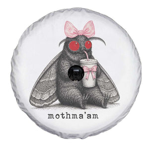 Funny Mothman Mothma'am Cute Pink Bow Coquette Spare Tire Cover TS11 Print Your Wear