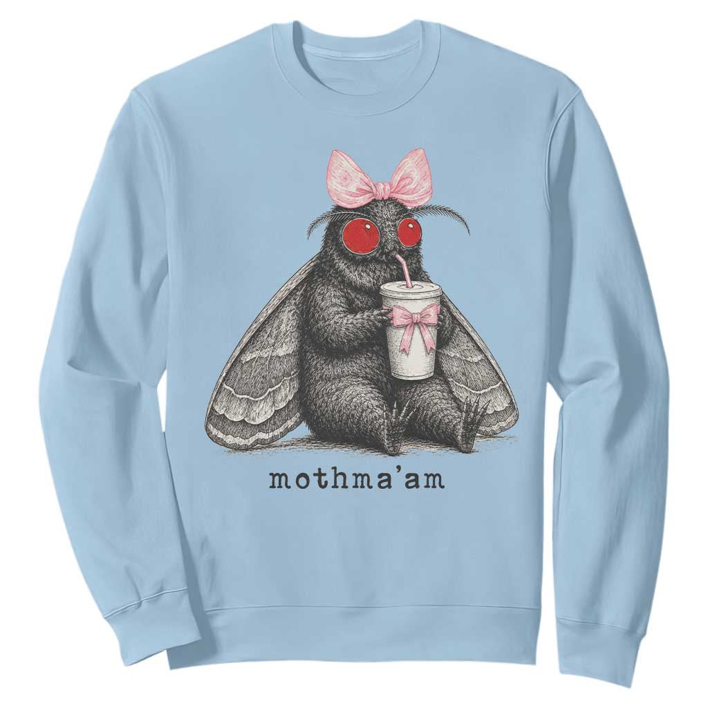 Funny Mothman Mothma'am Cute Pink Bow Coquette Sweatshirt