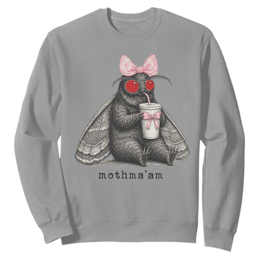 Funny Mothman Mothma'am Cute Pink Bow Coquette Sweatshirt