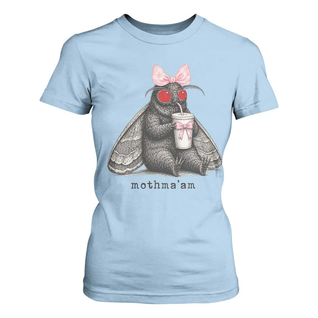 Funny Mothman Mothma'am Cute Pink Bow Coquette T Shirt For Women