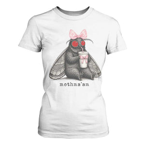 Funny Mothman Mothma'am Cute Pink Bow Coquette T Shirt For Women