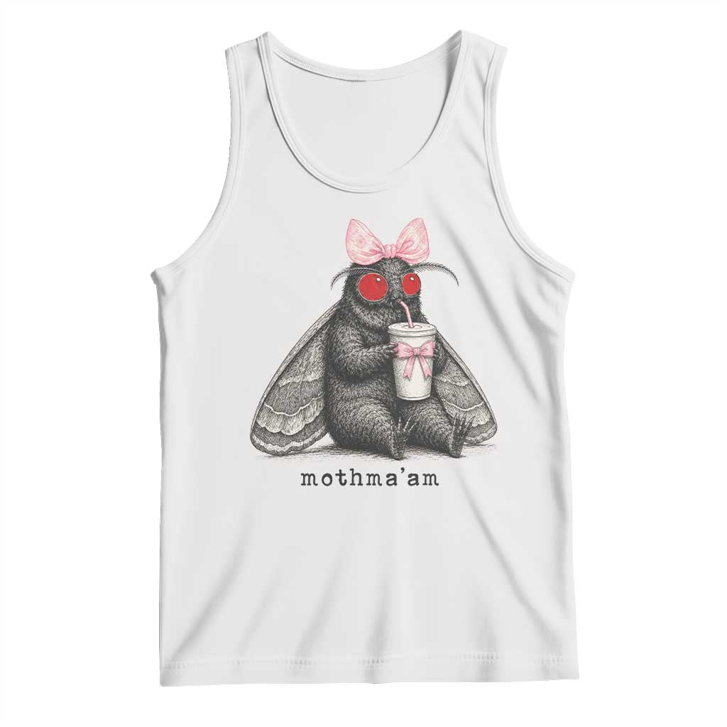 Funny Mothman Mothma'am Cute Pink Bow Coquette Tank Top