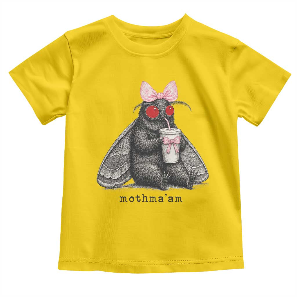 Funny Mothman Mothma'am Cute Pink Bow Coquette Toddler T Shirt