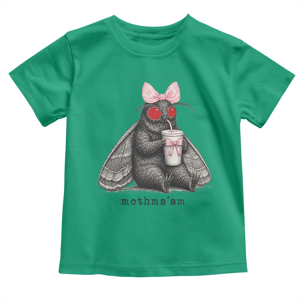 Funny Mothman Mothma'am Cute Pink Bow Coquette Toddler T Shirt
