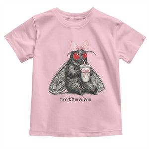 Funny Mothman Mothma'am Cute Pink Bow Coquette Toddler T Shirt