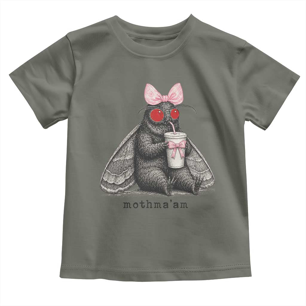 Funny Mothman Mothma'am Cute Pink Bow Coquette Toddler T Shirt