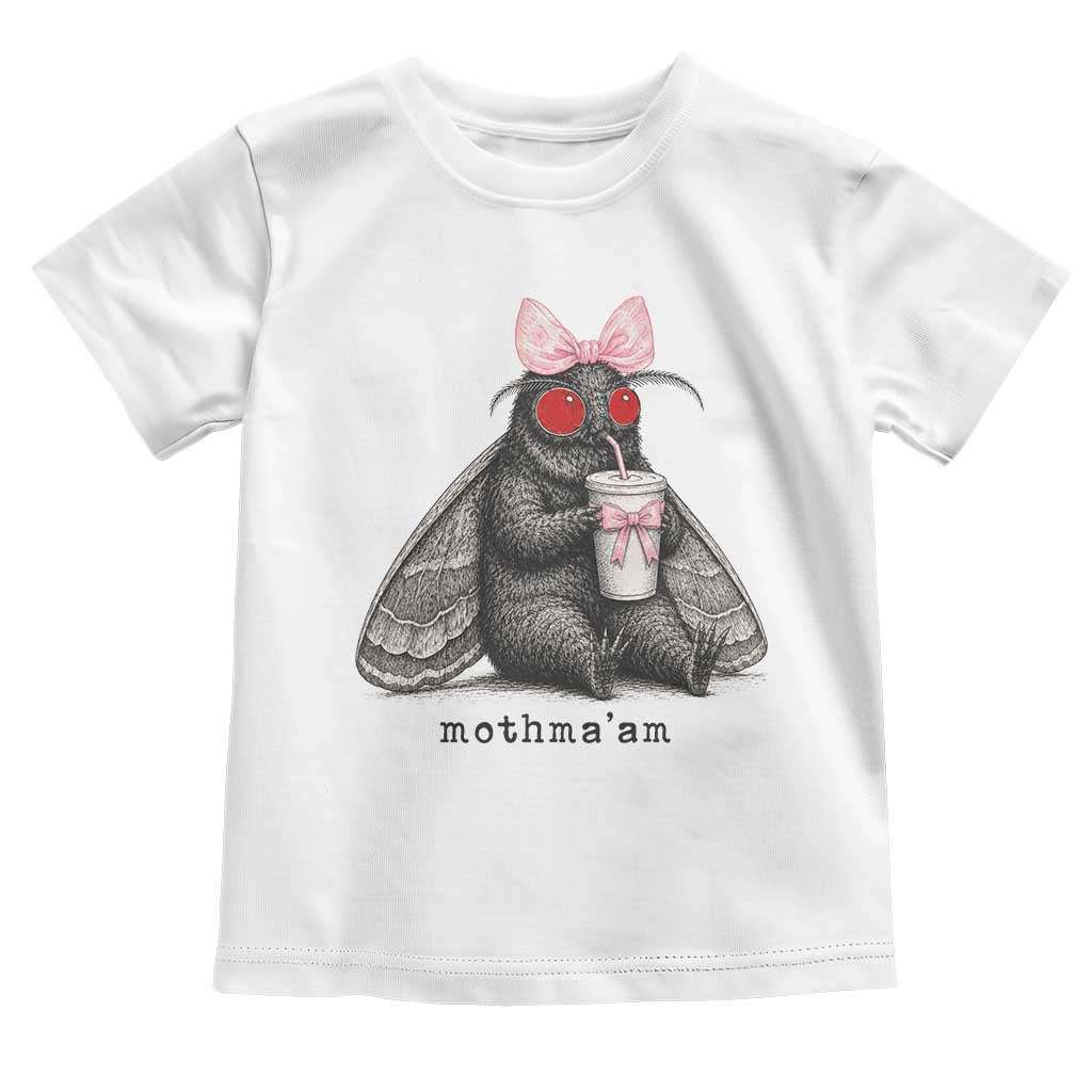 Funny Mothman Mothma'am Cute Pink Bow Coquette Toddler T Shirt