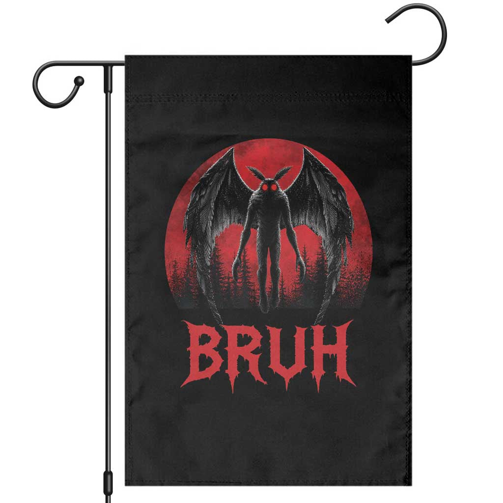 Funny Bruh Mothman Garden Flag Cryptozoology Cryptid Humor Weirdcore Horror Moon TS11 Black Print Your Wear