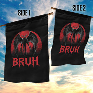 Funny Bruh Mothman Garden Flag Cryptozoology Cryptid Humor Weirdcore Horror Moon
