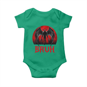 Funny Bruh Mothman Baby Onesie Cryptozoology Cryptid Humor Weirdcore Horror Moon