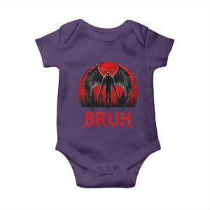 Funny Bruh Mothman Baby Onesie Cryptozoology Cryptid Humor Weirdcore Horror Moon