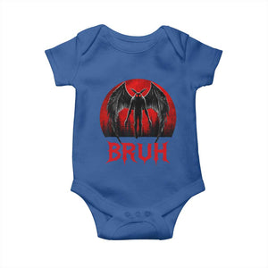Funny Bruh Mothman Baby Onesie Cryptozoology Cryptid Humor Weirdcore Horror Moon