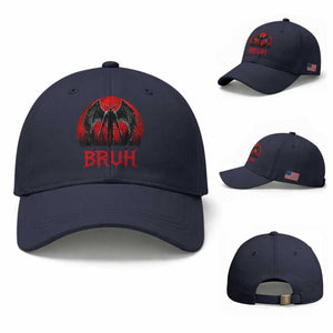 Funny Bruh Mothman Baseball Cap Cryptozoology Cryptid Humor Weirdcore Horror Moon