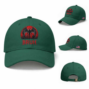Funny Bruh Mothman Baseball Cap Cryptozoology Cryptid Humor Weirdcore Horror Moon