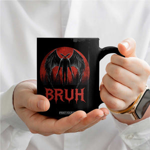 Funny Bruh Mothman Coffee Mug Cryptozoology Cryptid Humor Weirdcore Horror Moon