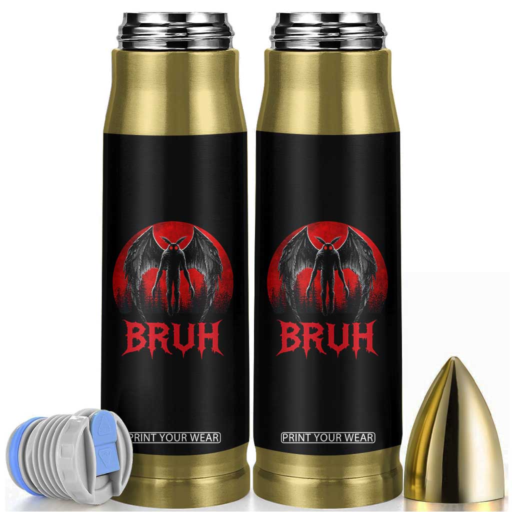 Funny Bruh Mothman Bullet Tumbler Cryptozoology Cryptid Humor Weirdcore Horror Moon TS11 Black Print Your Wear