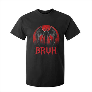 Funny Bruh Mothman T Shirt For Kid Cryptozoology Cryptid Humor Weirdcore Horror Moon