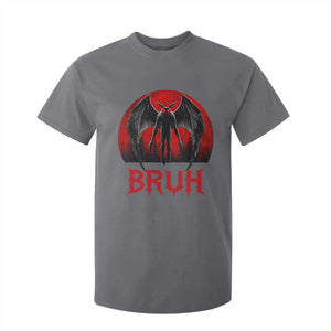 Funny Bruh Mothman T Shirt For Kid Cryptozoology Cryptid Humor Weirdcore Horror Moon