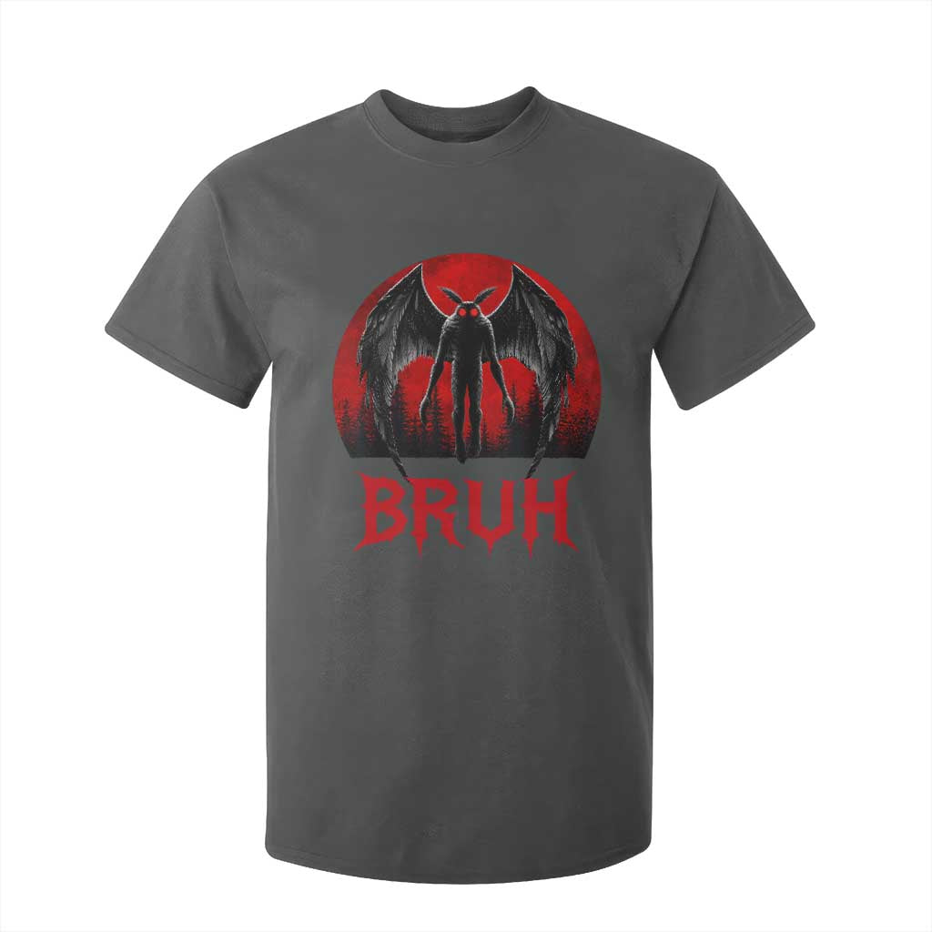 Funny Bruh Mothman T Shirt For Kid Cryptozoology Cryptid Humor Weirdcore Horror Moon