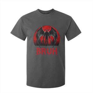 Funny Bruh Mothman T Shirt For Kid Cryptozoology Cryptid Humor Weirdcore Horror Moon