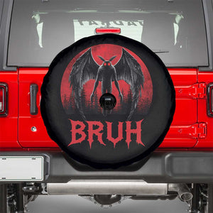 Funny Bruh Mothman Spare Tire Cover Cryptozoology Cryptid Humor Weirdcore Horror Moon TS11 Black Print Your Wear