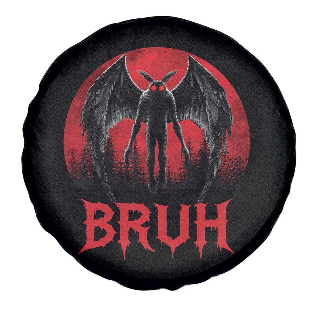 Funny Bruh Mothman Spare Tire Cover Cryptozoology Cryptid Humor Weirdcore Horror Moon TS11 Print Your Wear