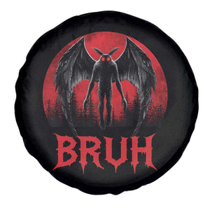Funny Bruh Mothman Spare Tire Cover Cryptozoology Cryptid Humor Weirdcore Horror Moon TS11 Print Your Wear