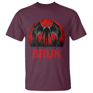 Funny Bruh Mothman T Shirt Cryptozoology Cryptid Humor Weirdcore Horror Moon