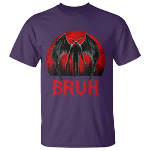 Funny Bruh Mothman T Shirt Cryptozoology Cryptid Humor Weirdcore Horror Moon