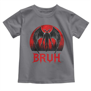 Funny Bruh Mothman Toddler T Shirt Cryptozoology Cryptid Humor Weirdcore Horror Moon