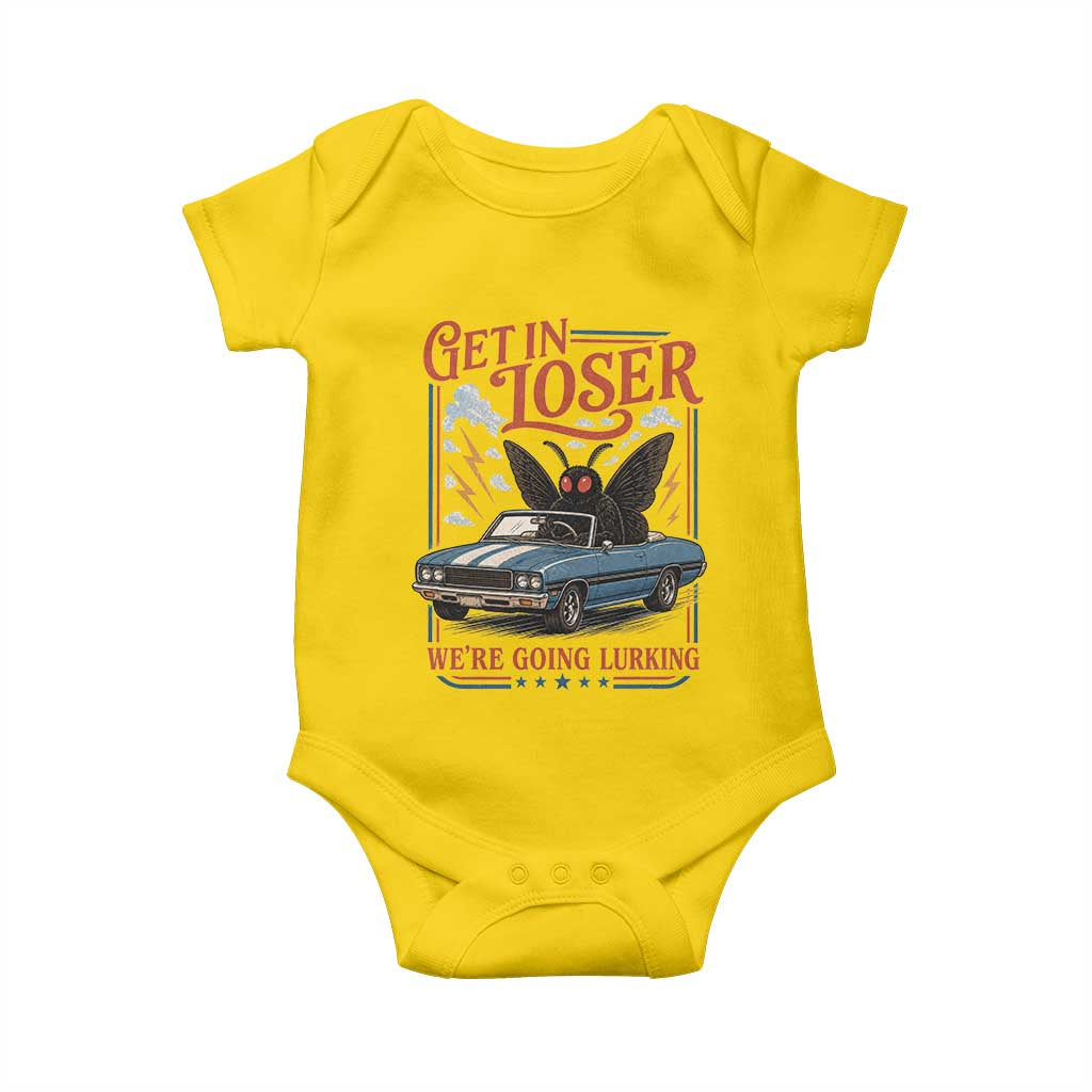 Funny Mothman Baby Onesie Get In Loser We Are Going Lurking Cryptid Lover