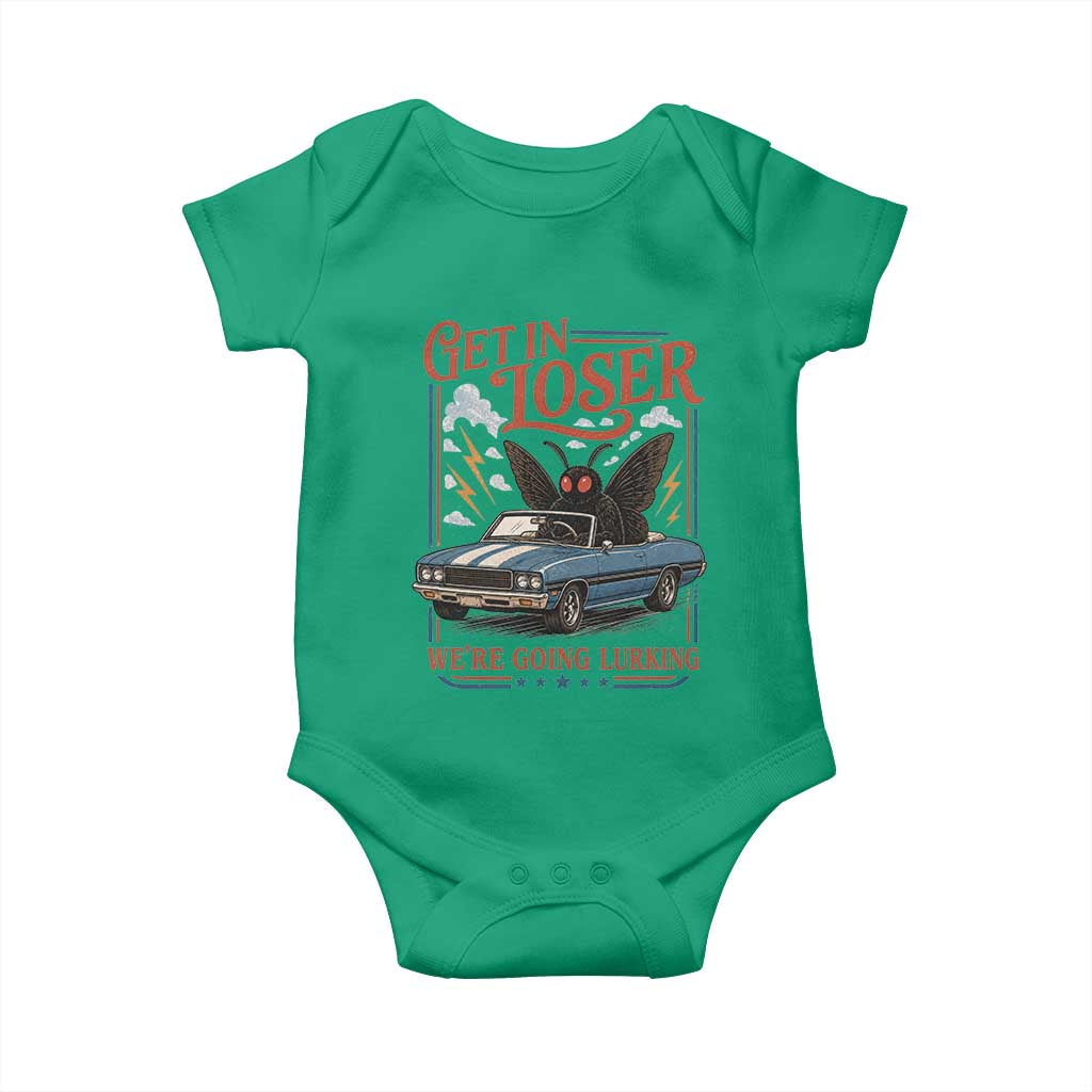 Funny Mothman Baby Onesie Get In Loser We Are Going Lurking Cryptid Lover