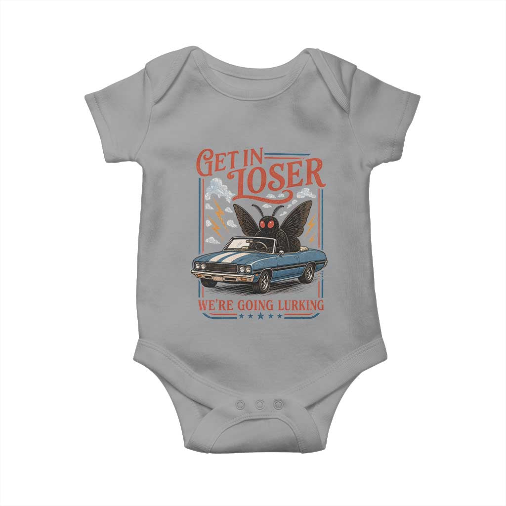 Funny Mothman Baby Onesie Get In Loser We Are Going Lurking Cryptid Lover