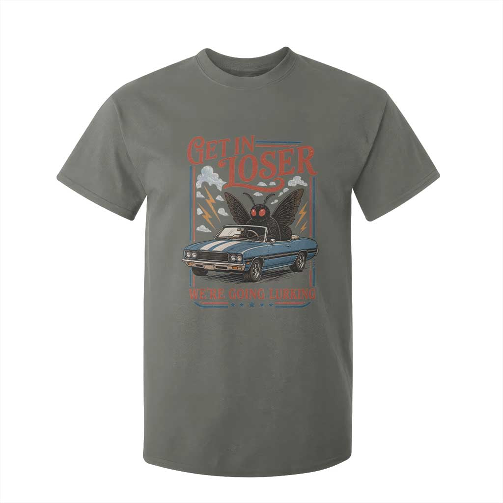 Funny Mothman T Shirt For Kid Get In Loser We Are Going Lurking Cryptid Lover