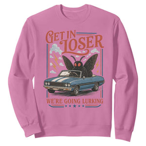 Funny Mothman Sweatshirt Get In Loser We Are Going Lurking Cryptid Lover