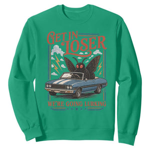 Funny Mothman Sweatshirt Get In Loser We Are Going Lurking Cryptid Lover