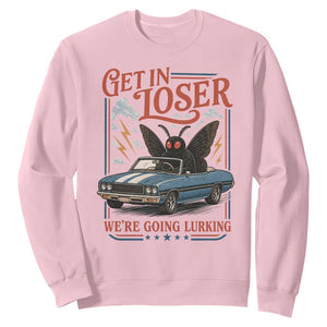 Funny Mothman Sweatshirt Get In Loser We Are Going Lurking Cryptid Lover