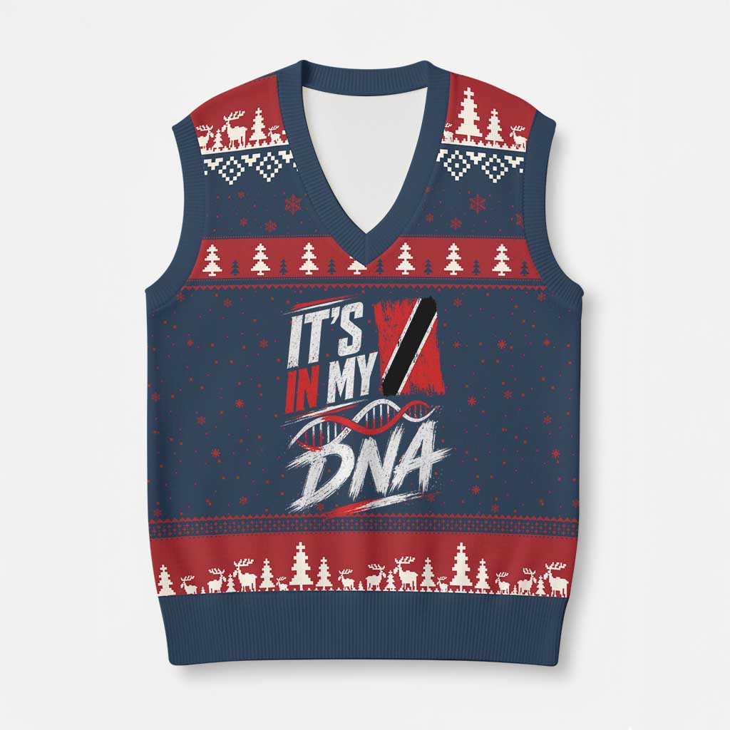 It Is in My DNA Trinidad and Tobago V-Neck Knit Sweater Vest Trinidadian Flag Roots