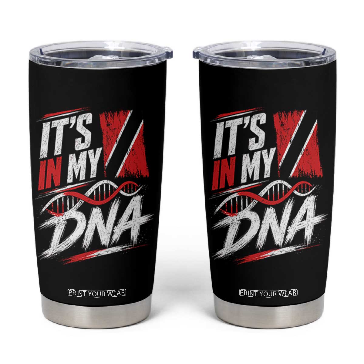 It Is in My DNA Trinidad and Tobago Tumbler Cup Trinidadian Flag Roots TS11 Black Print Your Wear