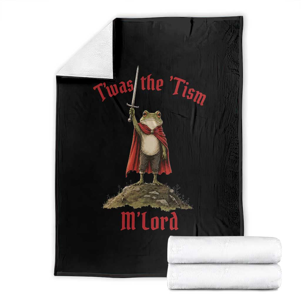 Funny Twas The Tism M Lord Medieval Knight Frog Throw Blanket TS11 Black Print Your Wear